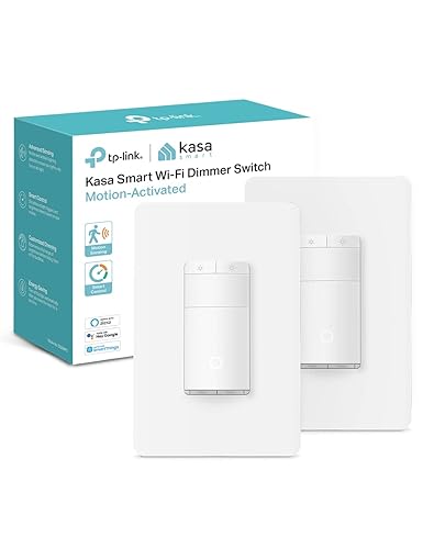 Kasa Smart Motion Sensor Switch, Dimmer Light Switch, Single Pole, Needs Neutral Wire, 2.4GHz Wi-Fi, Compatible with Alexa & Google Assistant, UL
