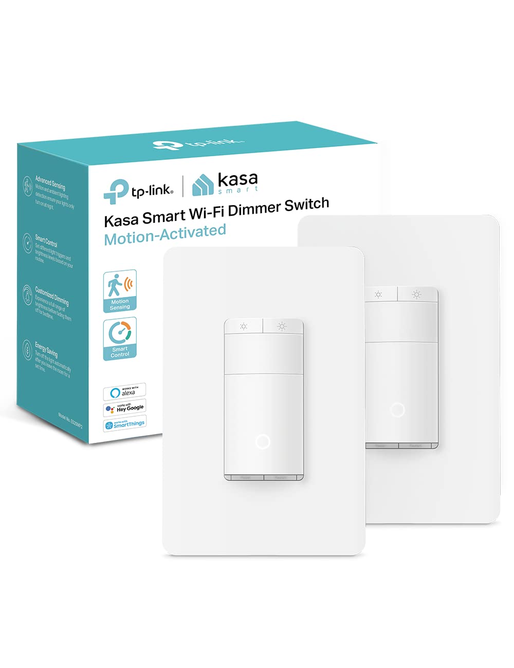 Kasa Smart Motion Sensor Switch, Dimmer Light Switch, Single Pole, Needs Neutral Wire, 2.4GHz Wi-Fi, Compatible with Alexa & Google Assistant, UL