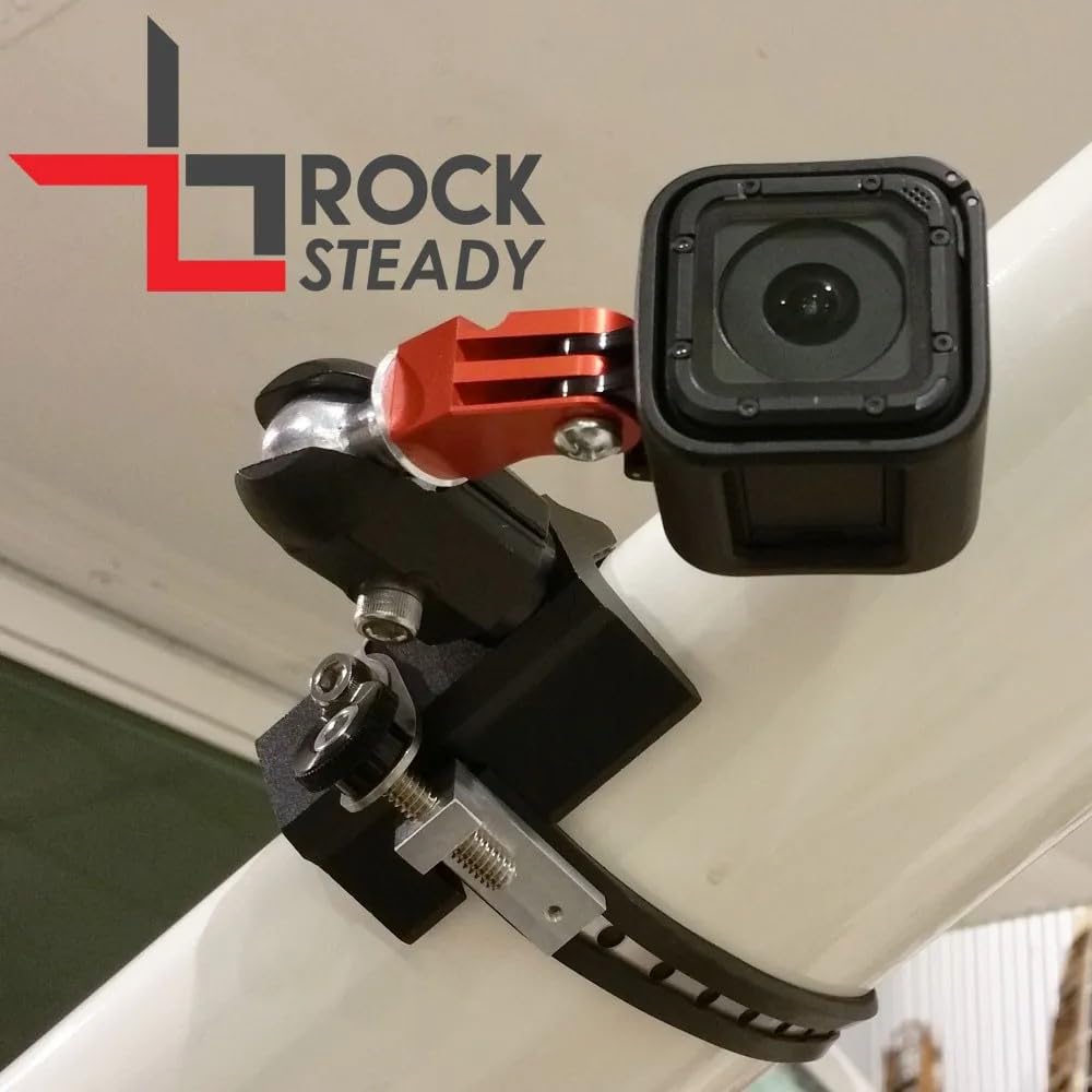 FLIGHTFLIX Rock Steady Strut Skid Pole 1" - 2.5" Exterior Airplane Camera Ball Mount Compatible with GoPro and Action Cameras - Car RV Truck Boat