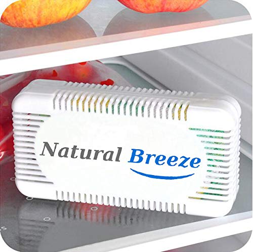 NATURAL BREEZE Refrigerator & Freezer Deodorizer Activated Charcoal Fridge Fresheners 4 Pack Set