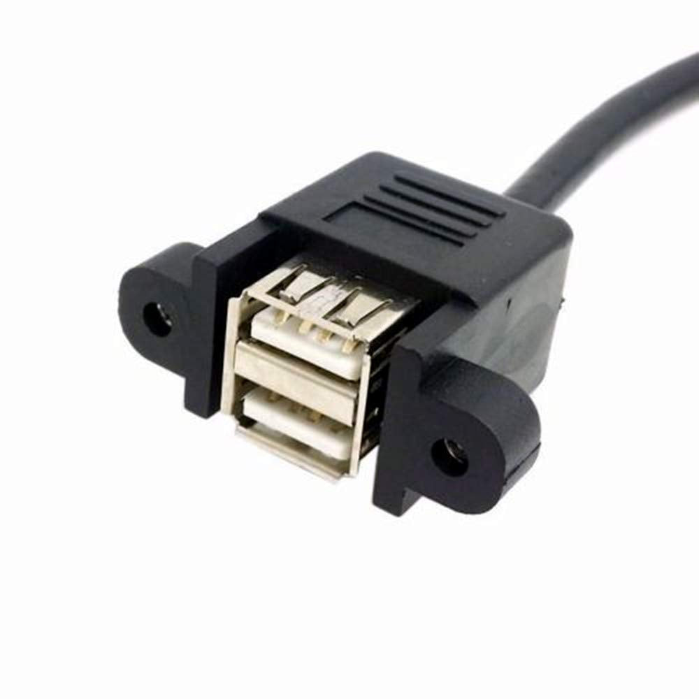 ANRANK 50cm Dual USB 2.0 Type A Female to Motherboard 9Pin Header Cable Adapter with Screw Panel for Computer, Tablet, Printer, Barcode Scanner, Car
