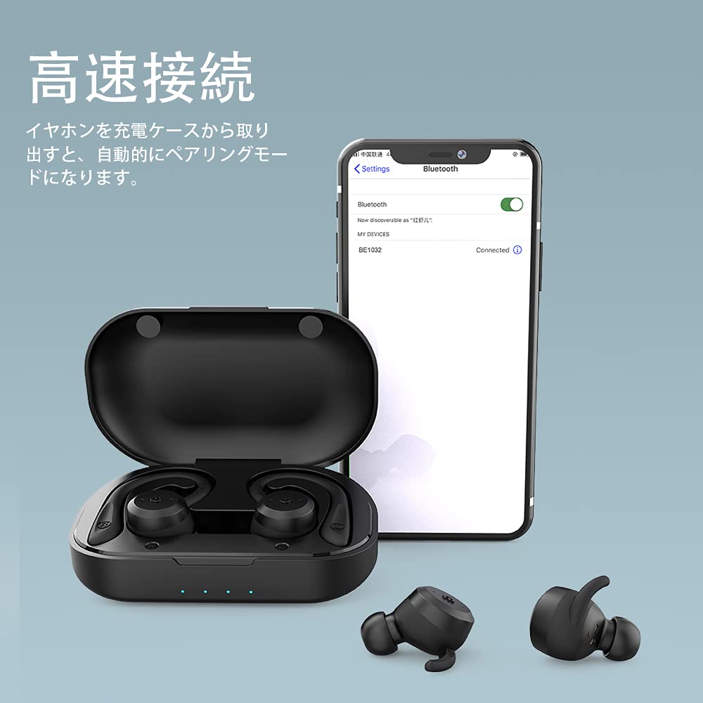 VOSON Sports Wireless Over Ear Earbuds Bluetooth 5.1 IPX7 Waterproof in-Ear Stereo Headphones Physical Button Design Running Earphones with Ear Hooks…