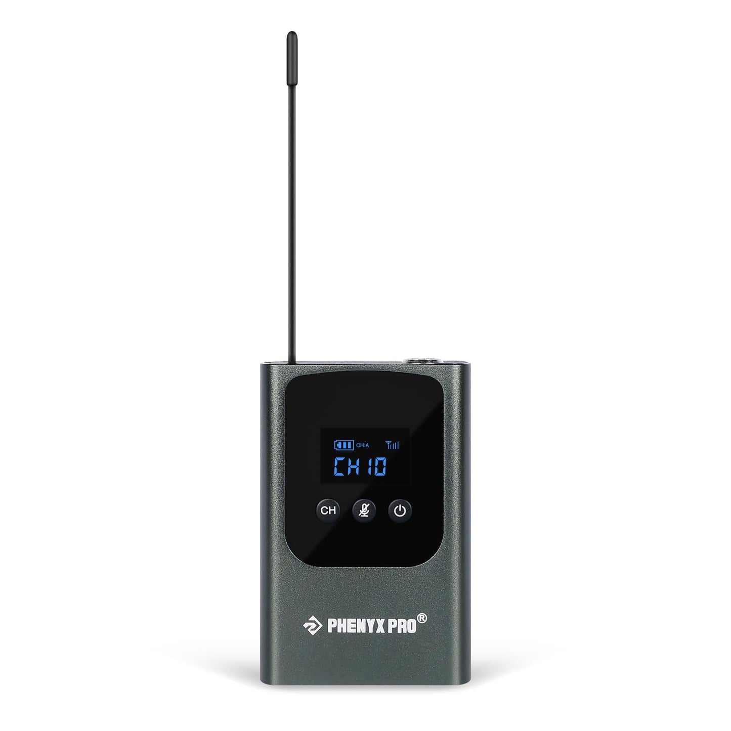 Phenyx Pro Portable Bodypack Transmitter, 900 MHz UHF Bodypack with 3-Pin XLR and 15 Selectable Frequencies, Compatible with PDP-1/2 in 900MHz UHF