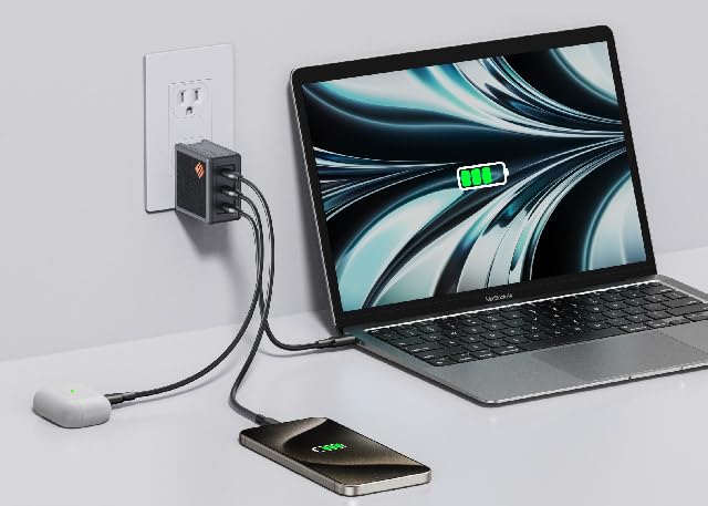 ?????????? 65W USB-C Charger Block Type C Charger, 3-Port Type-C GaN Charger USB-C Power Adapter Fast Charging Compatible with iPhone 16/15/14, Galaxy
