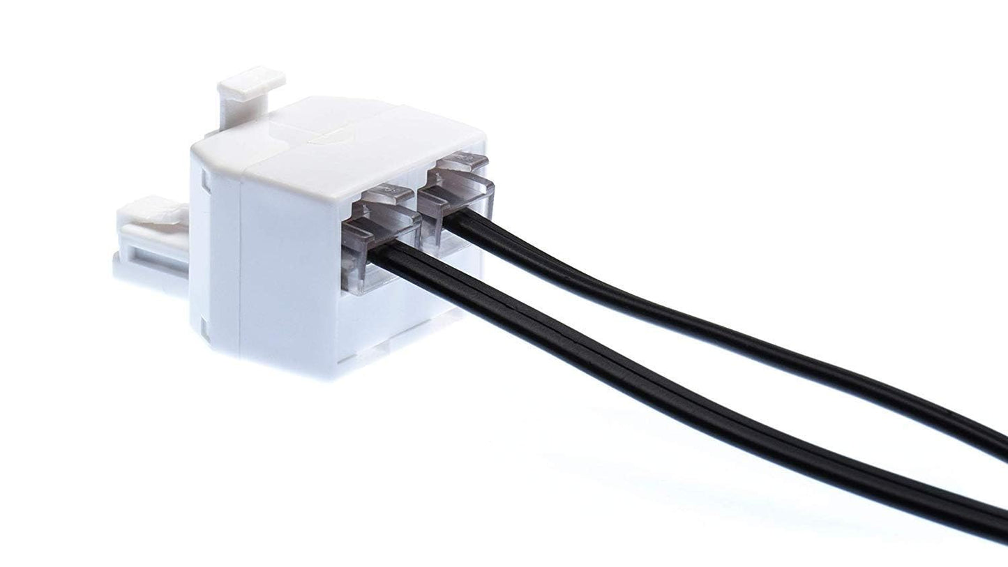 THE CIMPLE CO Duplex Jack Phone Wall Adapter - 3 Pack, White - 2-Way Telephone Splitter (2 Lines) Wall Jack Phone RJ11 Adapter
