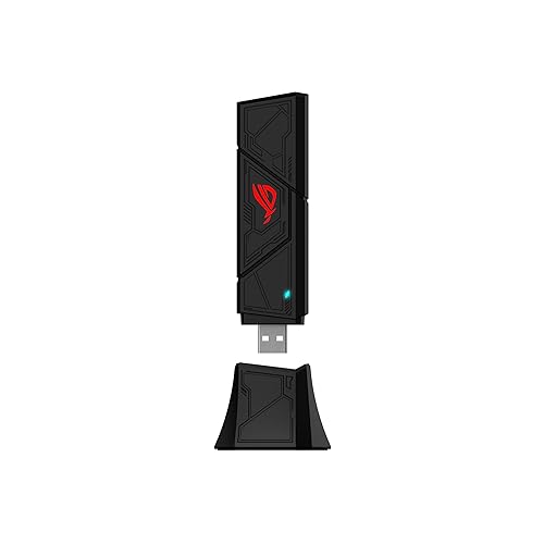 ASUS ROG USB-BE92 Tri-Band BE6500 WiFi 7 USB Adapter, 6GHz Band, Support 4096-QAM, Multi-Link Operation (MLO), Compatible with Type A and C, WPA3