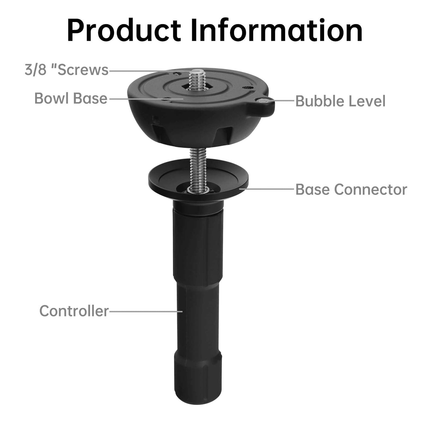 DMIDITIR 75mm Bowl Adapter with Half Ball Mount, 3/8-inch Screws, Tripod Fluid Head Converter (Long)