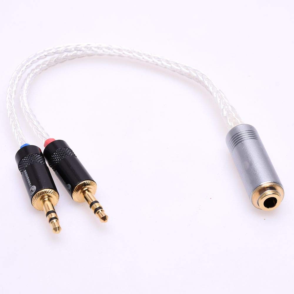 GAGACOCC 2X 3.5mm Male to 4.4MM Female Balanced 16 Cores Silver Plated Cable PHA-3 Adapter for Sony PHA-3 NW-WM1Z 1A MDR-Z1R PHA-2A
