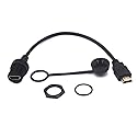 Kework 0.3 Meter HDMI 4K@60Hz Flush Mount Cable, 18Gbps HDMI 2.0 Version Male to Female Dashboard Panel Mount Extension HD Cord for Car Truck Boat