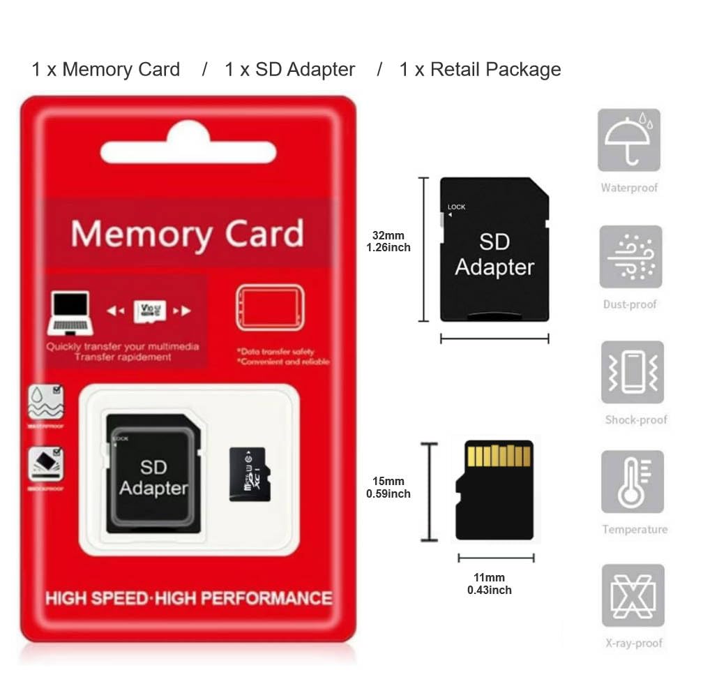 64GB TF Memory Card Ultra High Speed SD TF Card with Adapter for Camera Computer Tablet Mobile Phone Drone