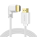 TNP Right Angle HDMI Cable (6 FT) - White High Speed HDMI 2.0 Cord UHD 4K 60hz 2K 2160p Full HD 1080p Quad HD 1440p 3D ARC/eARC Ethernet for Xbox One
