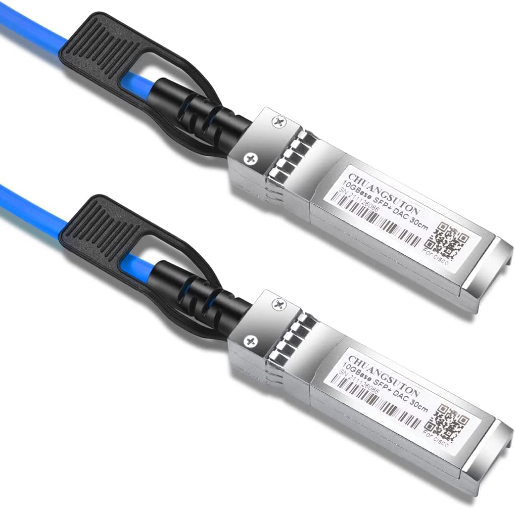 TRANSUTON 10G SFP+DAC Cable - Passive SFP DAC Twinax Cooper Cable Blue Colored for Ubiquiti Unifi,Cisco,Netgear,D-Link,Supermicro, 2m(6.6ft)