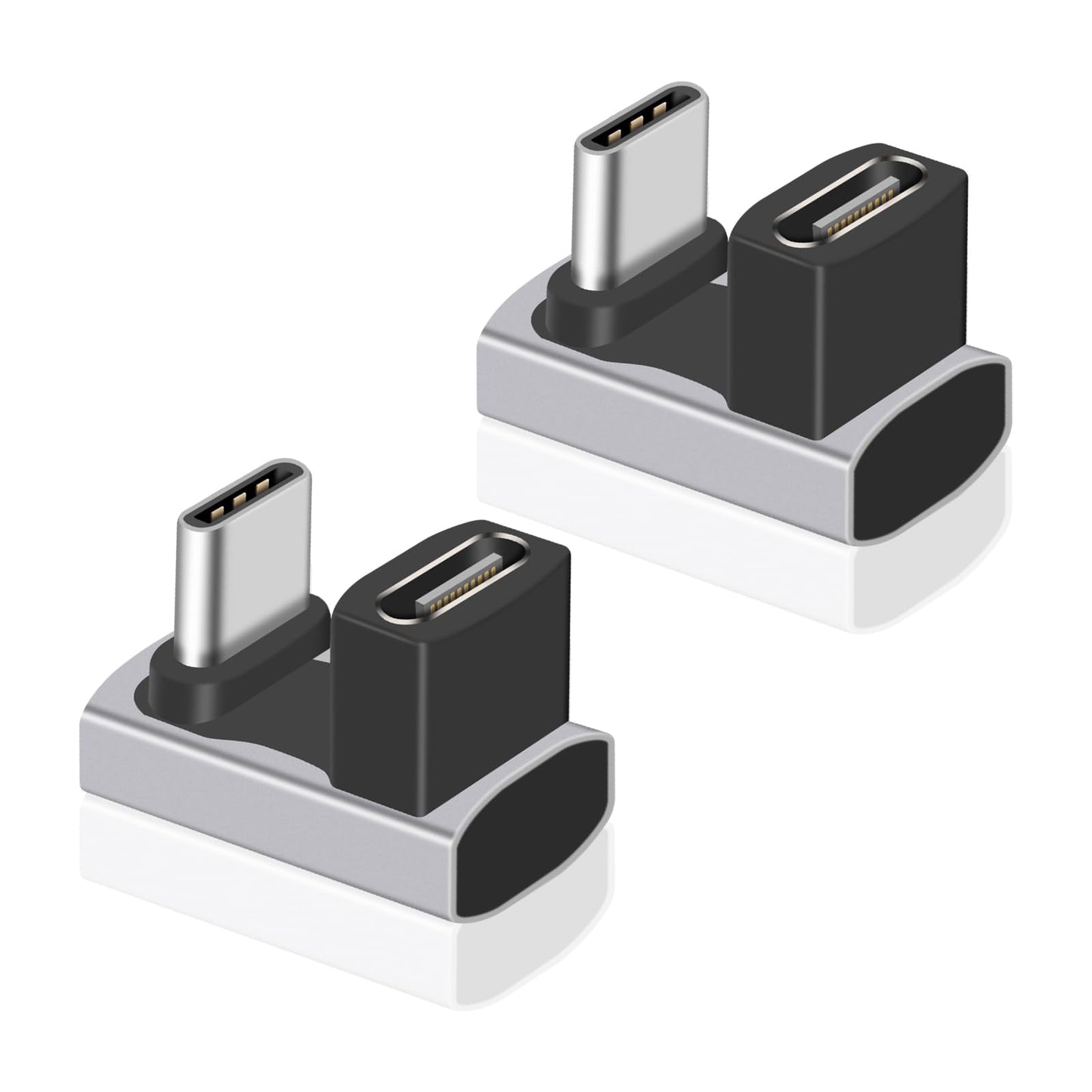 Danfetsoy 2-Pack 240W U Shape USB C Adapter, 40Gbps 180 Degree USB C Male to Female Adapter 40Gbps PD 240W Suitable for Power Bank, Phone, Laptop…