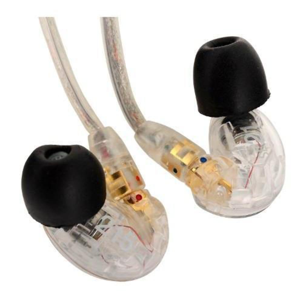 Shure SE215-CL Sound Isolating In Ear Stereo Earphones (Clear) with 3 Pairs of Triple Flange Sleeves for Better Sound Isolation