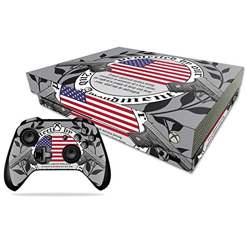 MightySkins Skin Compatible with Microsoft Xbox One X - 2nd Amendment | Protective, Durable, and Unique Vinyl Decal wrap Cover | Easy to Apply