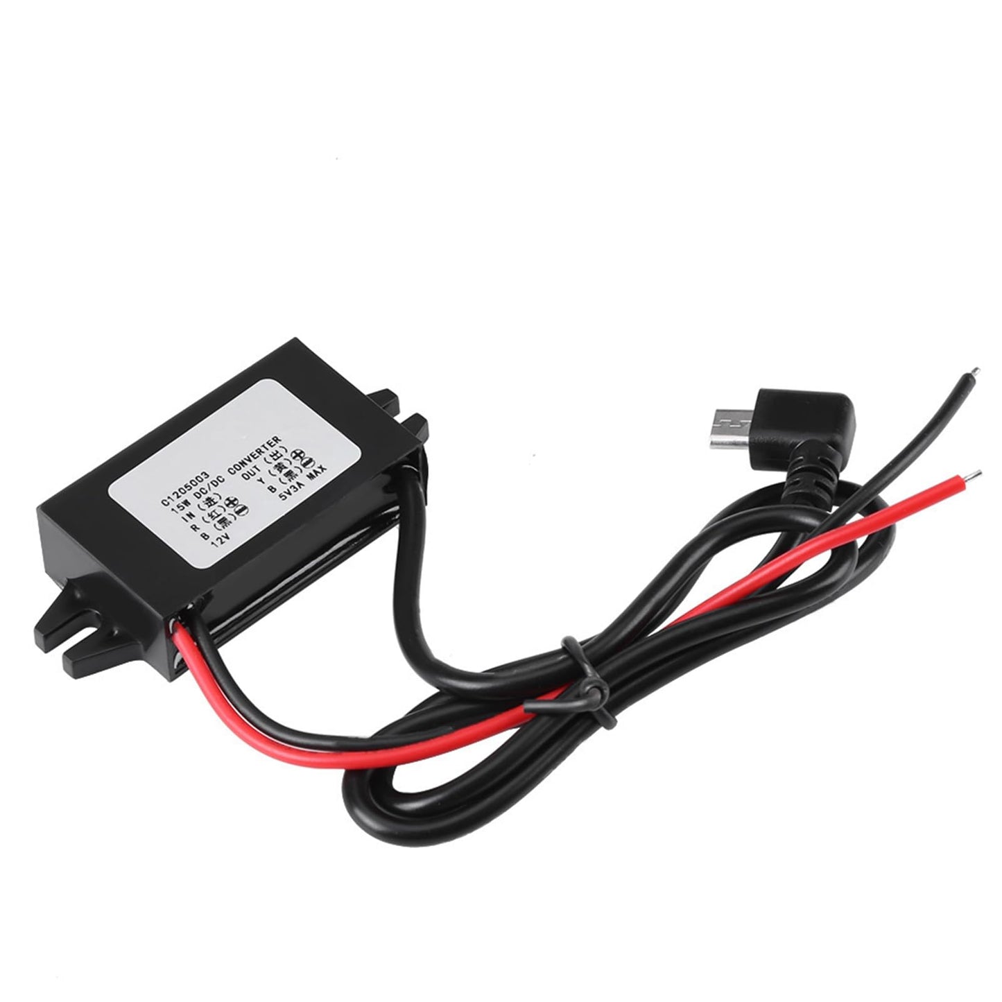 DC-DC 12V to 5V 3A Micro USB Converter Voltage Step Down Regulator Waterproof Power Converters for Car Smartphone (Converter 2)