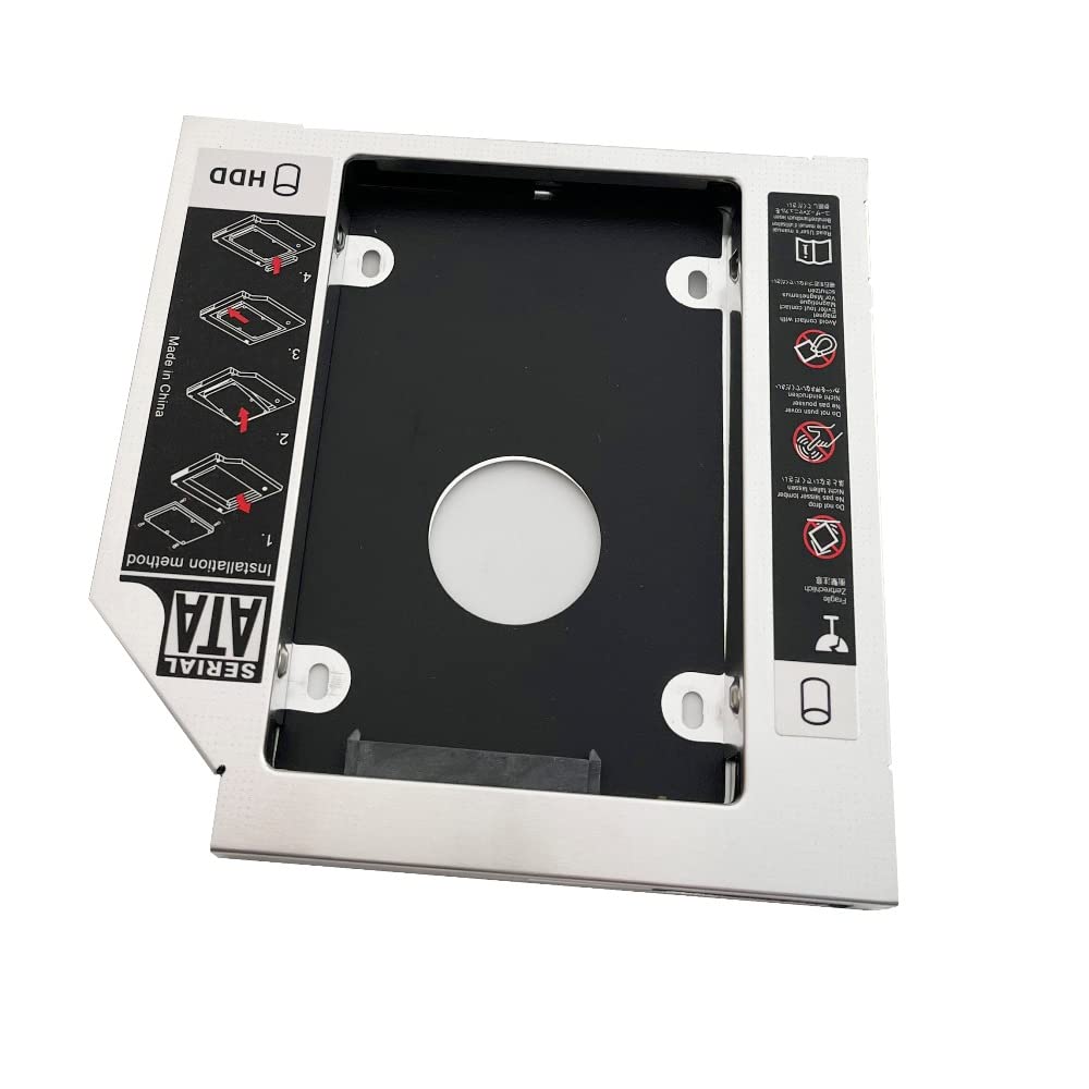 DY-tech SATA 2nd Hard Drive HD SSD Caddy for HP EliteBook 8460p 8470p 8560p 8570p 8760p 8470w 8570w (Silver Aluminum Case)