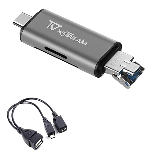SD Card Reader, Storage Expansion OR File Transfer KIT for FIRESTICKS, Media Devices, Gaming Systems, 3-in-1 USB 2.0 / USB C/Micro USB Card Reader