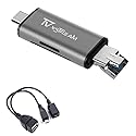 SD Card Reader, Storage Expansion OR File Transfer KIT for FIRESTICKS, Media Devices, Gaming Systems, 3-in-1 USB 2.0 / USB C/Micro USB Card Reader