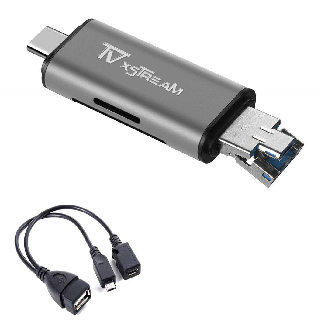 SD Card Reader, Storage Expansion OR File Transfer KIT for FIRESTICKS, Media Devices, Gaming Systems, 3-in-1 USB 2.0 / USB C/Micro USB Card Reader
