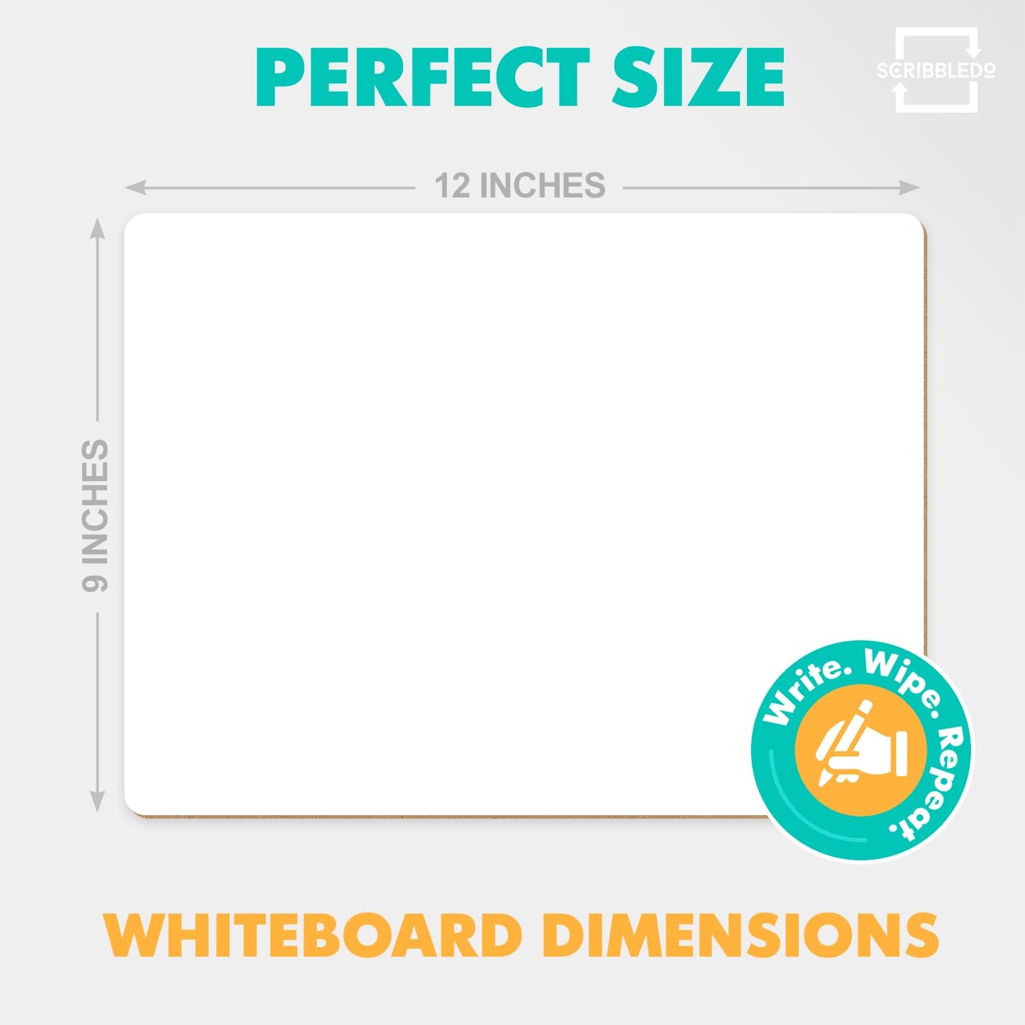 Scribbledo Small Dry Erase Whiteboard for Students 9x12