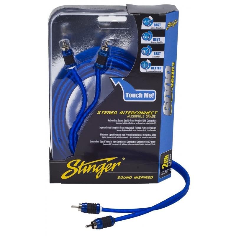 Stinger 17 Feet 2-Channel Hyper-Flex RCA Interconnect, Shielded Directional to Protect Against Interference, Stereo Interconnects, OFC Copper Audio Cable, SI6217