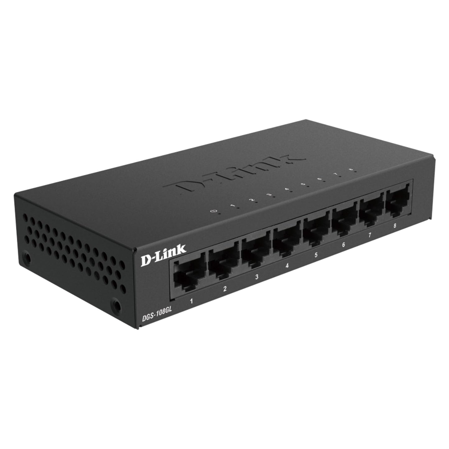 D-Link Ethernet Switch, 8 Port Gigabit Unmanaged Desktop Plug and Play Sturdy Metal Housing Fanless Design EEE (DGS-108GL-V2)