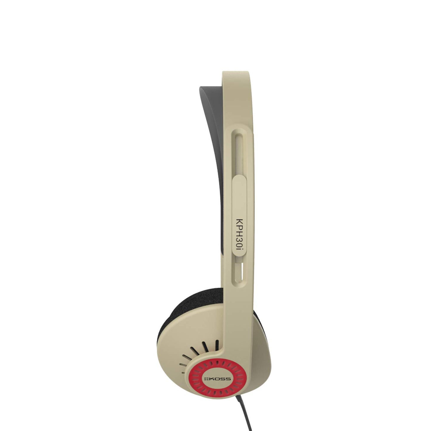 Koss KPH30iRB Retro Style On-Ear Headphones, in-Line Microphone and Touch Remote Control, D-Profile Design, Wired with 3.5mm Plug, Rhythm Beige