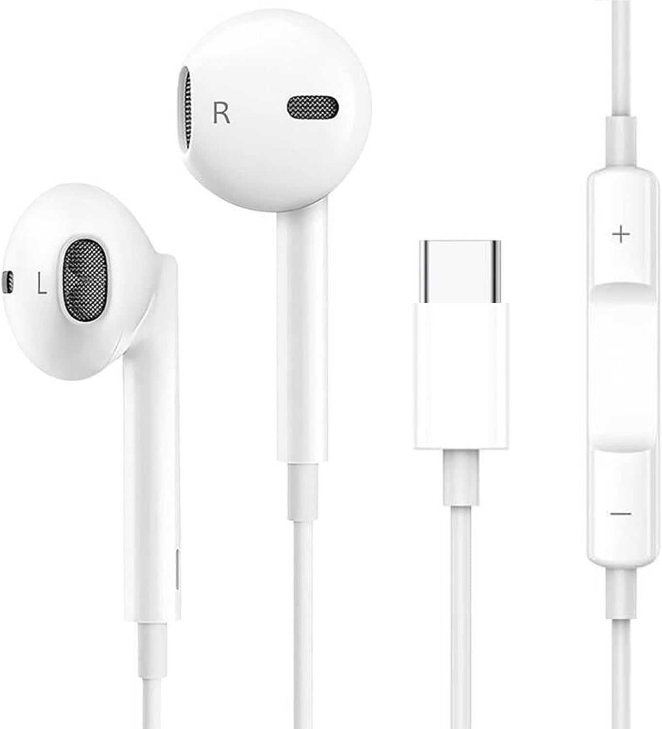 USB C Headphones for iPhone 17/17 Pro/16/16e/15 Pro Max/Plus, Type C Earbuds Wired Earphones (Microphone & Remote Control) Noise Cancelling for lPad…