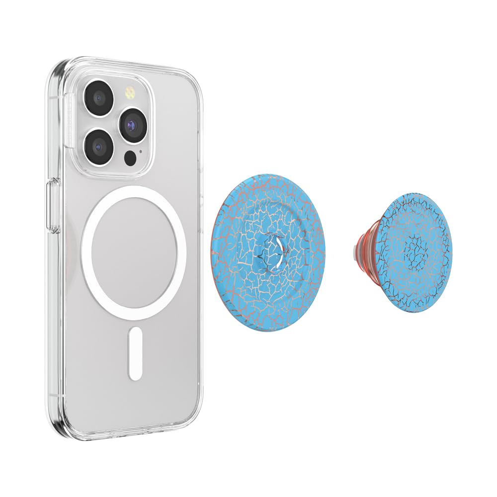 PopSockets Phone Grip for MagSafe, Magnetic Holder, Phone Stand, Blue - Orange Zext