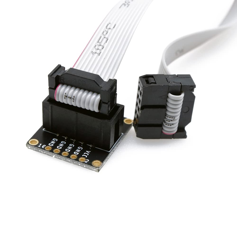 Treedix 2pcs JTAG Breakout Board Adapter SWD Adapter Board Jtag Debug Board with 2 Row 2.54mm Pitch 10pins Female to Female IDC Connector Flat