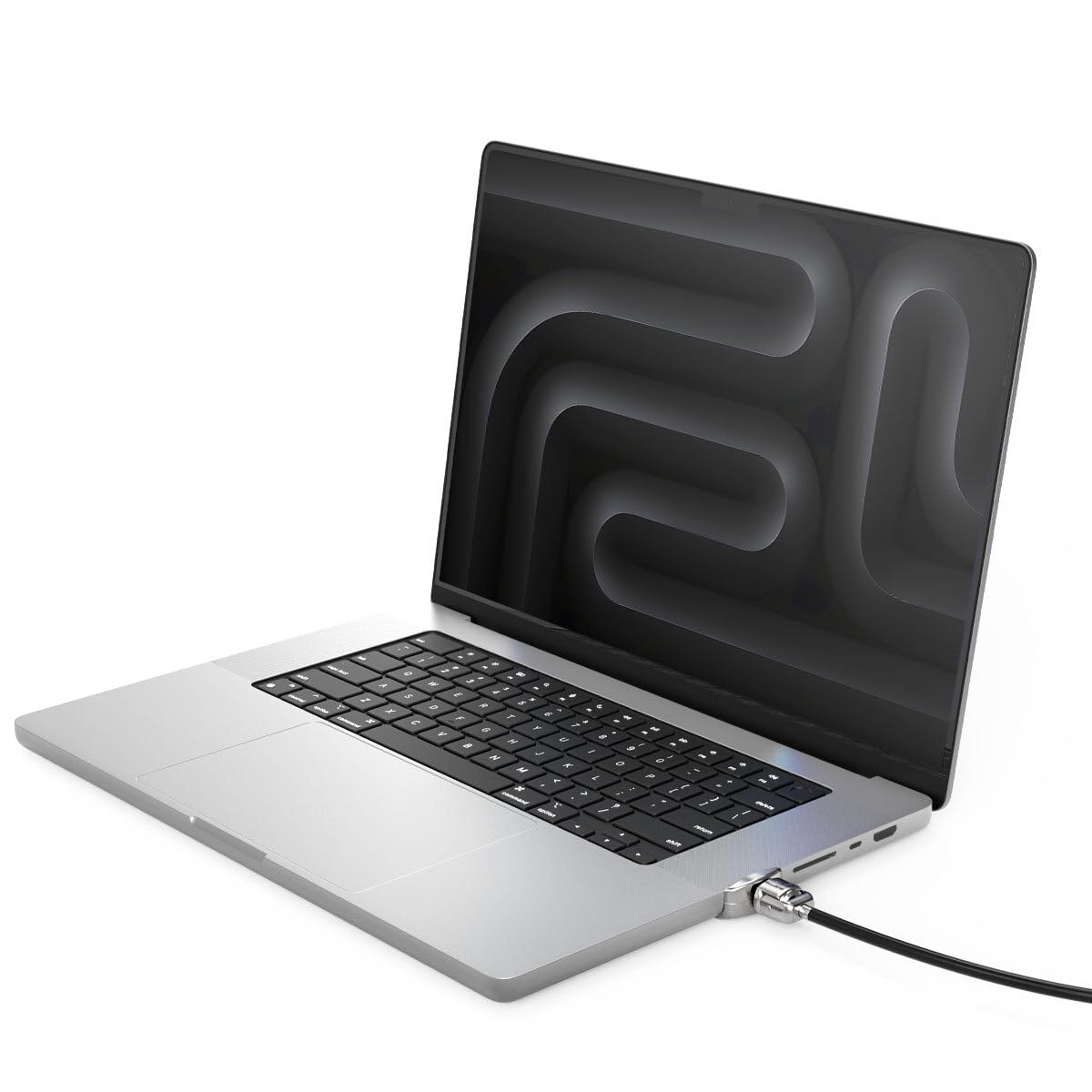 Compulocks Ledge Lock Adapter and keyed Cable Lock for M1, M2, M3, & M4 MacBook Pro 16" Silver