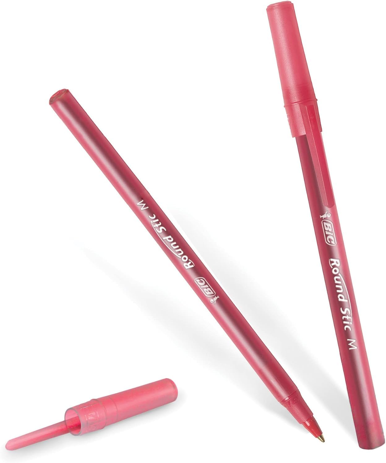 BIC Round Stic Xtra Life Pens, Medium Point 1.0mm, Red Ink, 48 Pack