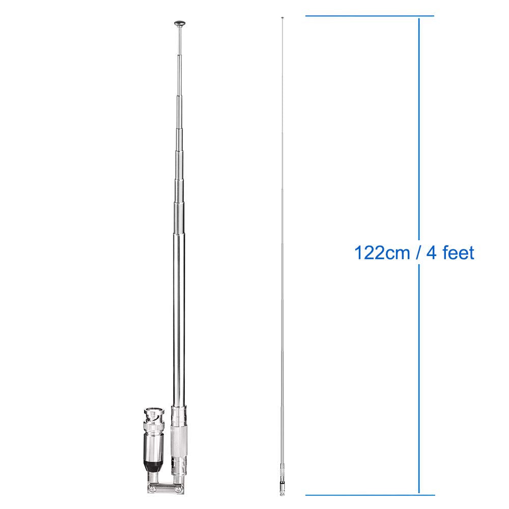Bingfu 20-1300MHz Police Scanner Antenna 8 Sections Telescopic BNC Male Antenna 2-Pack Compatible with Uniden Whistler Radio Scanner Cobra Midland