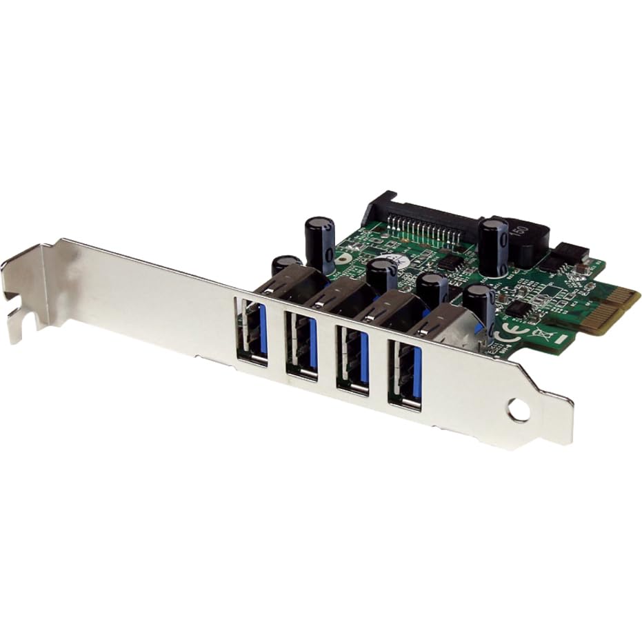 StarTech 4-Port PCI Express USB 3.0 Controller Card, 5Gbps (PEXUSB3S4V)