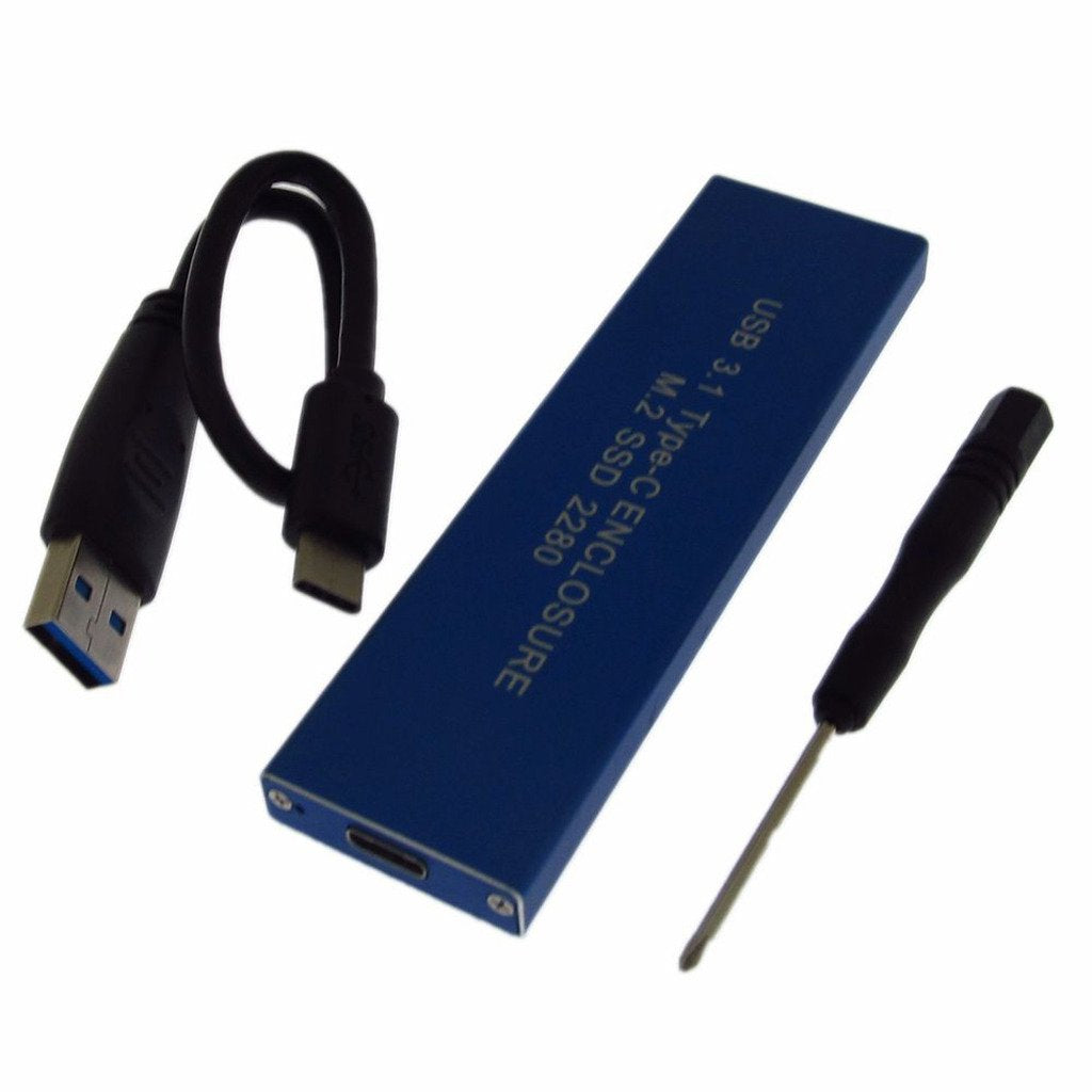 Newzoll Blue USB 3.1 Type-C USB-C to SATA NGFF M.2 B Key SSD 2230/2242/2260/2280 Adapter Card Enclosure