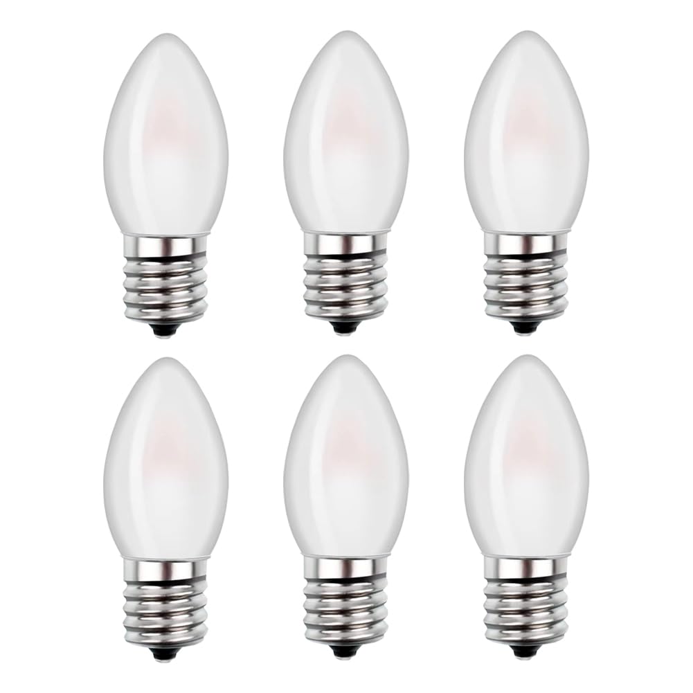 C7 Candelabra Led Light Bulbs, Small Night Light Bulb,0.5W Equivalent to 4 Watt 5 Watt Incandescent,Christmas Village Replacement Bulbs-E12 Base 2700K