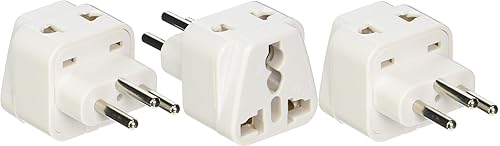 Ckitze Switzerland Travel Grounded Universal 2 Inputs USA Power Plug Adapter - 3 Pack - Type J - CE Certified for Mobile Cell Phone, Laptop, Tablet…