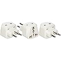 Ckitze Switzerland Travel Grounded Universal 2 Inputs USA Power Plug Adapter - 3 Pack - Type J - CE Certified for Mobile Cell Phone, Laptop, Tablet…