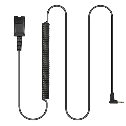 2.5mm to QD Adapter Cable for Plantronics Quick Disconnect Headsets Compatible with Panasonic Dect6.0 AT&T ML17929 VTech Uniden Polycom Cisco SPA RCA