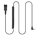 2.5mm to QD Adapter Cable for Plantronics Quick Disconnect Headsets Compatible with Panasonic Dect6.0 AT&T ML17929 VTech Uniden Polycom Cisco SPA RCA