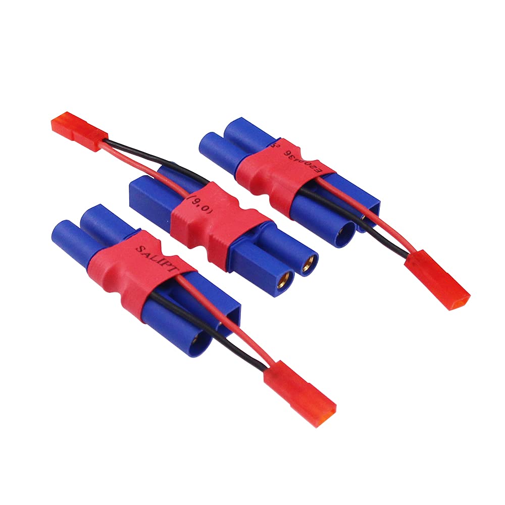 BDHI 3pcs EC5 Male to Female Connector with in-line JST Female 20awg 5cm Cable Parallel Power Adapter for Camera Gimbal(B173-3)