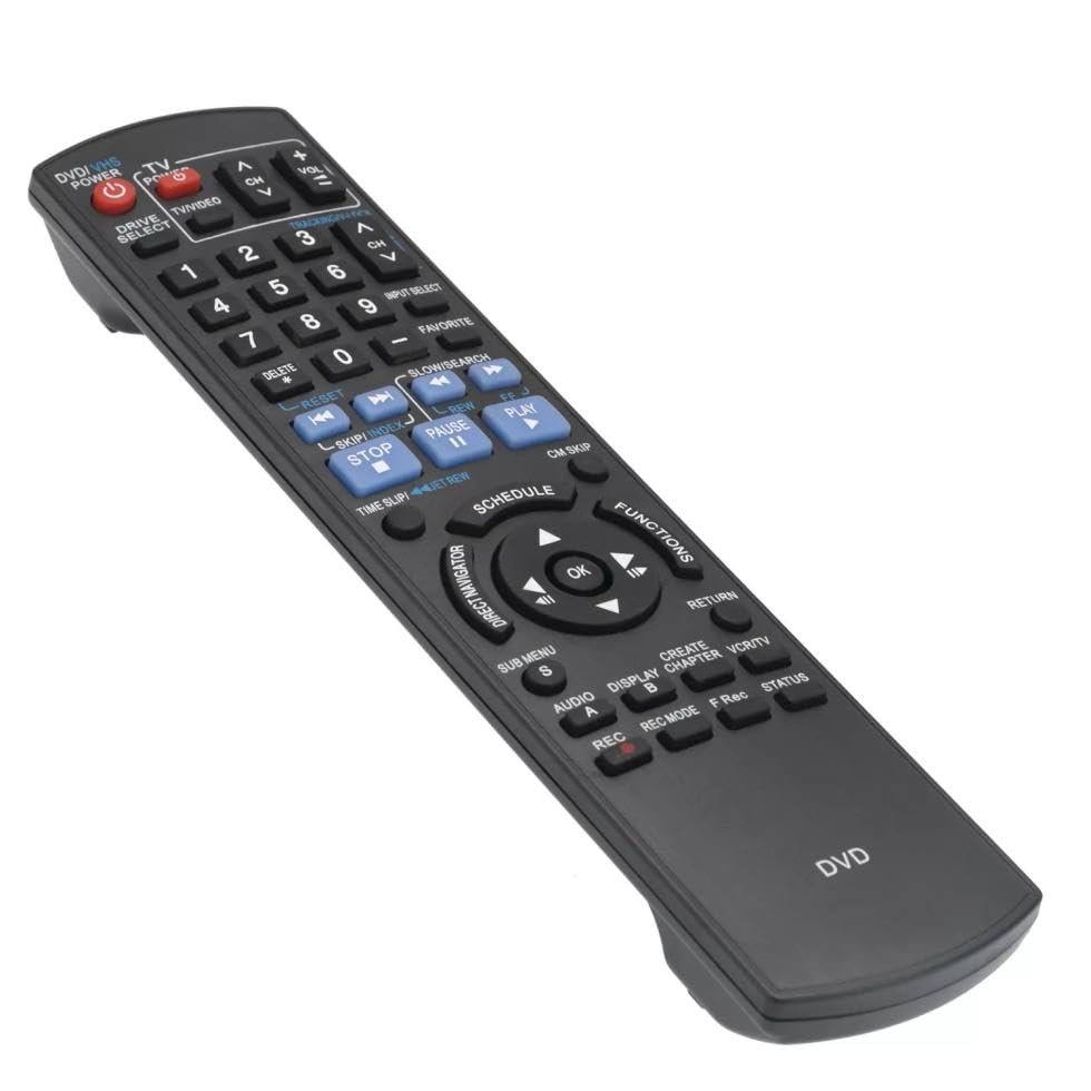 N2QAYB000197 Replacement Remote Control for Panasonic DVD Recorder VCR Combo in Living Rooms or Rooms, No Programming or Pairing Needed, Replace