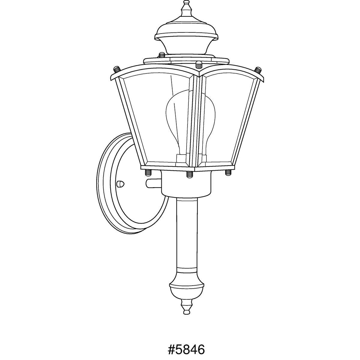 Progress Lighting 1-Light Clear Beveled Glass Traditional Outdoor Wall Lantern Light, BrassGUARD Lantern Collection, Outdoor, P5846-31, Matte Black