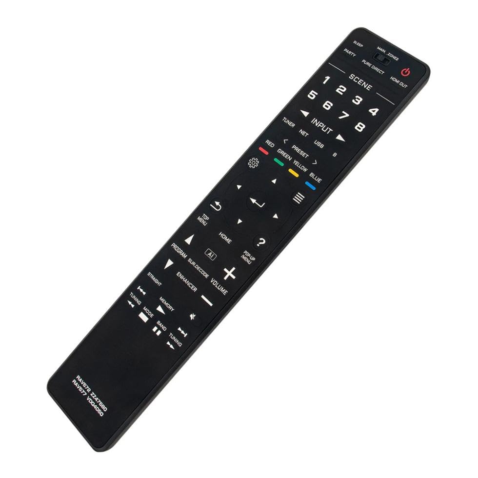 RAV577 VDQ4050 Replacement Remote Control for Yamaha AV Receiver Home Theater System in Living Rooms or Rooms, No Programming or Pairing Needed