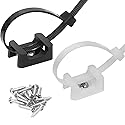 75 Pcs Cable Zip Ties Base Saddle Type Mounts with 6 Inch & 0.19 Inch Cable Ties and Stainless steel Screw, Anchor Wire Cable Clips Organizer Holders