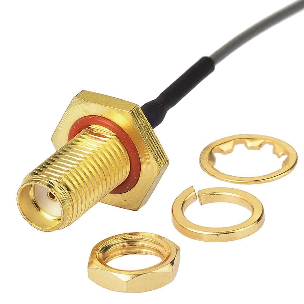 Superbat 2" Mini PCI to SMA Female Low Loss Coaxial Cable for Wireless Routers Mini PCIe Cards Network Extension Bulkhead Pigtail PCI WiFi WAN