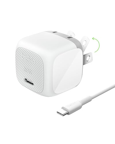 Belkin USB C Charger Block 20W, Fast Charging Block, Type C Wall Charger, USB C Cable Included Compatible w/Apple iPhone 17, Air, Pro, Samsung Galaxy