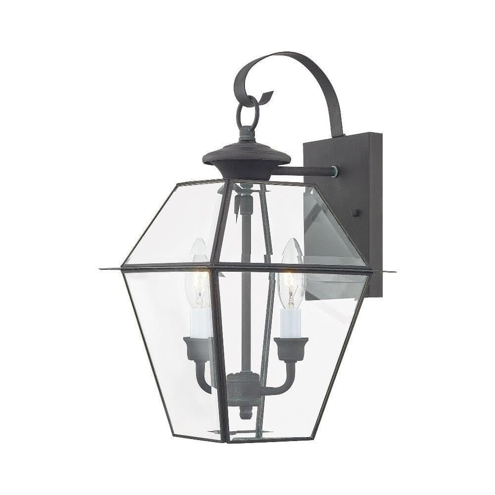 Livex Lighting 2281-61 Westover 2 Light Outdoor Wall Lantern, Charcoal