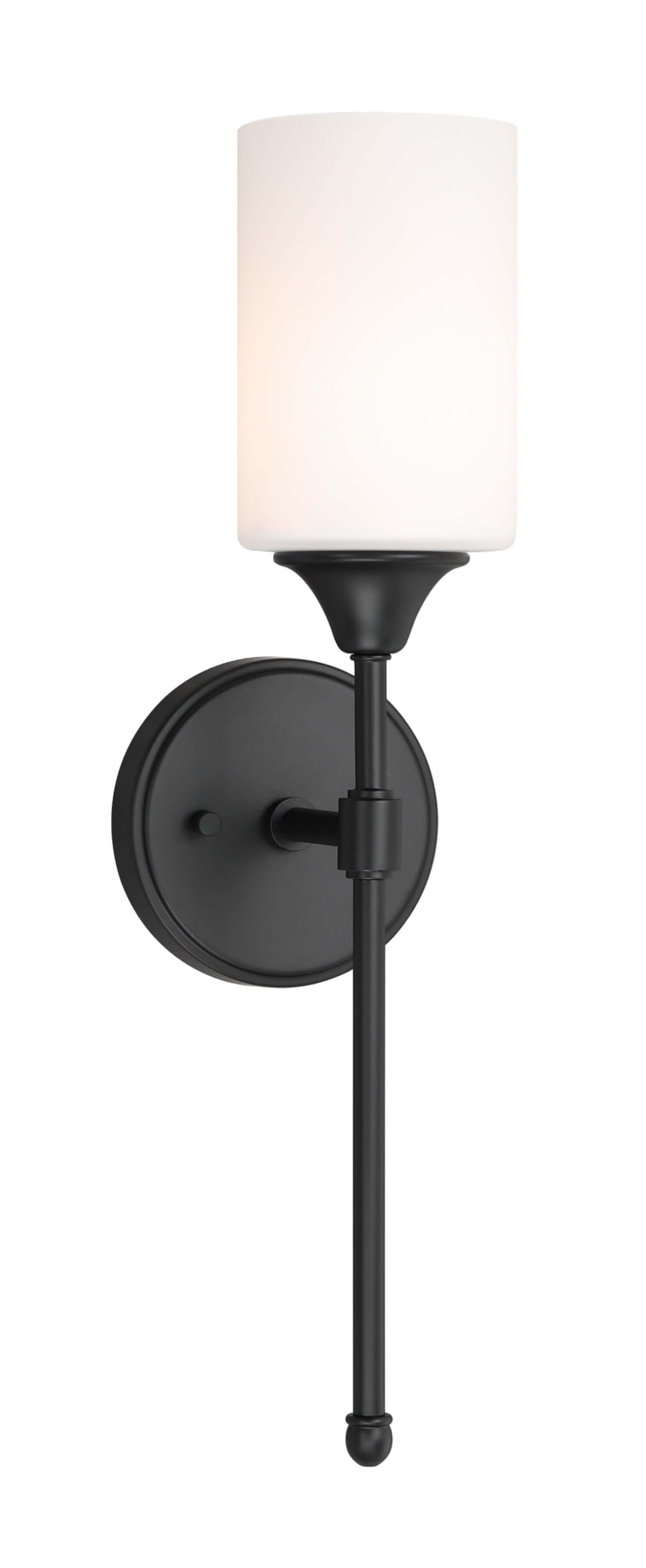 XiNBEi Lighting Wall Sconce, Bathroom Vanity Light with Glass, Wall Fixture Matte Black Finish for Bathroom XB-W1216-MBK